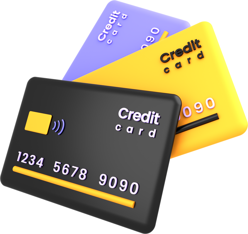 3d illustration credit card
